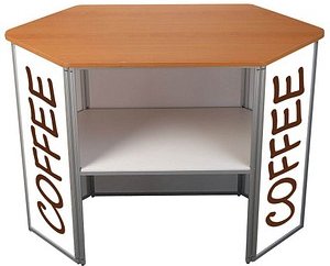 update displays Messetheke gerade, buche 122,5 x 55,0 x 93,0 cm