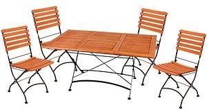 Garden Pleasure Sitzgruppe WIEN, braun Holz, 5-teilig