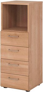 HAMMERBACHER Regalschrank 934S4, V934S4/N/N/BS nussbaum 40,0 x 42,0 x 110,0 cm, 1 St.