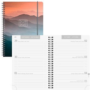 BRUNNEN Schülerkalender Sunset 2026/2027 mehrfarbig: blau, orange, 1 St.