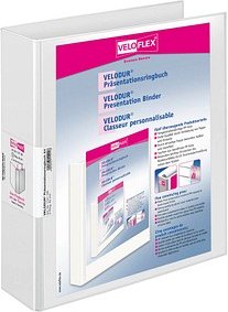 VELOFLEX VELODUR® Präsentationsringbücher 2-Ringe weiß 6,0 cm DIN A4, 10 St.