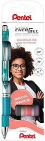 Pentel EnerGel BL77 Gelschreiber türkis, grau, rosa, lila 0,35 mm, Schreibfarbe: farbsortiert, 4 St.