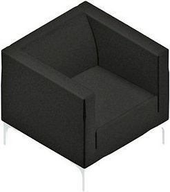 Quadrifoglio Besuchersessel Arte schwarz weiß Stoff, 1 St.