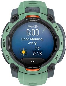 GARMIN Instinct 3 AMOLED 45 mm Smartwatch grün, schwarz