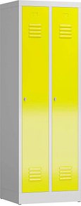 ClassiX Spind lichtgrau, zinkgelb X-510126, 2 Schließfächer 59,0 x 50,0 x 180,0 cm