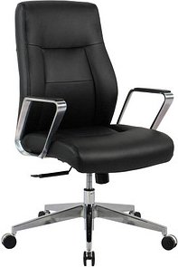 Chefsessel, 10011 Kunstleder schwarz, Gestell silber