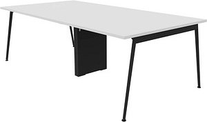 Quadrifoglio Konferenztisch X3 weiß rechteckig, 4-Fuß-Gestell grau, 240,0 x 120,0 x 75,0 cm