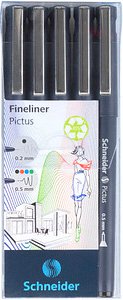 Schneider Pictus Fineliner-Set farbsortiert 0,2 + 0,5 mm, 5 St.