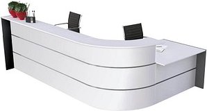 Thumbnail - Kerkmann Empfangstheke BARI L-Form, weiß, anthrazit 370,0 x 200,0 x 112,0 cm