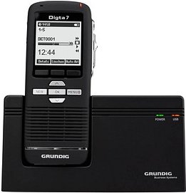 GRUNDIG Digta 7 Premium Set mit DigtaSoft One Software digitales Diktiergerät-Set 2 GB