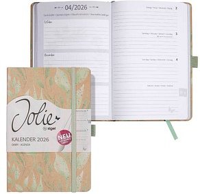 SIGEL Buchkalender Jolie 2026 Sparkle Leaves, 1 St.