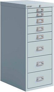BISLEY MultiDrawer™ Schubladenschrank lichtgrau 8 Schubladen 27,9 x 40,8 x 59,0 cm
