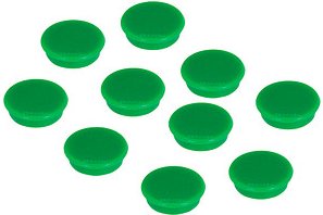 FRANKEN Haftmagnet Magnete grün, Kunststoff Ø 2,4 x 0,63 cm, 10 St.
