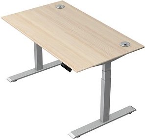 Kerkmann Move 2 Plus elektrisch höhenverstellbarer Schreibtisch ahorn rechteckig, T-Fuß-Gestell silber 140,0 x 80,0 cm