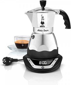 BIALETTI Moka Timer Espressokocher elektrisch gelb, 6 Tassen