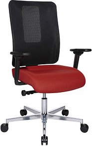 Topstar Bürostuhl Sitness Open X (N) Deluxe Alu mit Schiebesitz, OX39WTW2 T210 Stoff rot, Gestell alu