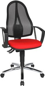Topstar Bürostuhl Point 60 Netz Plus, G210 Stoff rot, Gestell chrom