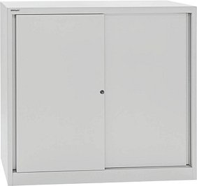 BISLEY Schiebetürenschrank ECO, SD12112S645 lichtgrau 2 Fachböden 120,0 x 43,0 x 118,1 cm