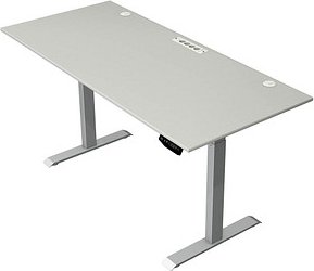Kerkmann Move 1 plus elektrisch höhenverstellbarer Schreibtisch lichtgrau rechteckig, T-Fuß-Gestell grau 180,0 x 80,0 cm