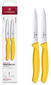 VICTORINOX Küchenmesser Swiss Classic silber, gelb, Klinge: 10,0 cm, 2 St.