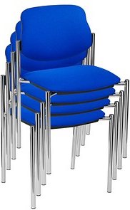 4 Nowy Styl Besucherstühle Styl STYL CHROM C-06 4ER blau Stoff