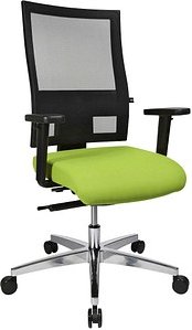 Topstar Bürostuhl Profi Net 11 High, PS59H T35Q Stoff grün, Gestell alu