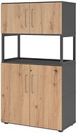 Thumbnail - HAMMERBACHER Regalschrank FlexWall, VFW48K5RG/G/R/BS grafit, asteiche 80,0 x 40,0 x 145,0 cm