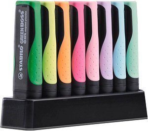 STABILO GREEN BOSS Pastell Textmarker farbsortiert, 8 St.
