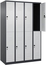 CP Spind Classic Plus anthrazitgrau, lichtgrau 080300-40 S10011, 8 Schließfächer 120,0 x 50,0 x 185,0 cm