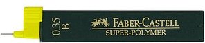 FABER-CASTELL SUPER-POLYMER Feinminen-Bleistiftminen schwarz B 0,35 mm, 12 St.