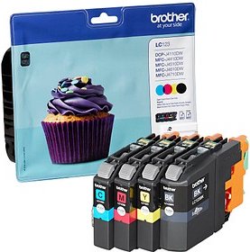 brother LC-123BK/C/M/Y schwarz, cyan, magenta, gelb Druckerpatronen, 4er-Set