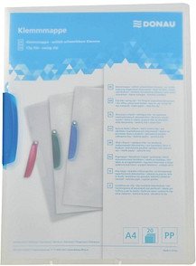 DONAU Klemmhefter transparent/blau, 10 St.