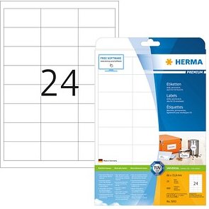 600 HERMA Etiketten 5053 weiß 66,0 x 33,8 mm