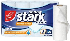 GUT&GÜNSTIG Küchenrollen stark klassik 3-lagig, 4 Rollen