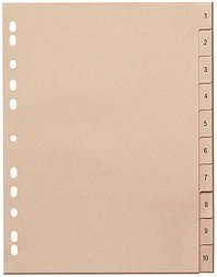 Ordnerregister DIN A4 Vollformat 1-10 chamois 10-teilig, 10 Satz