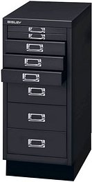Thumbnail - BISLEY MultiDrawer™ L298S Schubladenschrank schwarz 8 Schubladen 27,8 x 38,0 x 67,0 cm