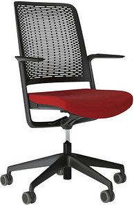 Thumbnail - Nowy Styl Bürostuhl WITHME Stoff rot, Gestell schwarz