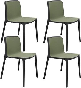 4 fm Besucherstühle Cento 4260761571942 olive Kunststoff