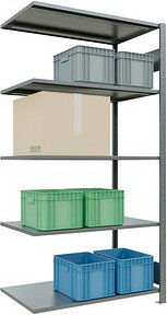 SCHULTE Anbau-Schwerlastregal MULTIplus 150 12765-LR silber 100,0 x 60,0 x 200,0 cm