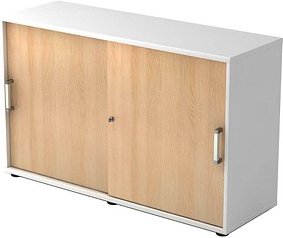 HAMMERBACHER Schiebetürenschrank 1752S, V1752S/W/E/CE weiß, eiche 1 Fachboden 120,0 x 40,0 x 74,8 cm