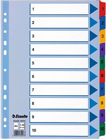 Thumbnail - Esselte Ordnerregister DIN A4 Vollformat 1-10 farbig 10-teilig, 1 Satz