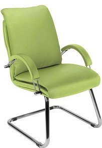 Nowy Styl Besucherstuhl Nadir Steel grün Kunstleder, 1 St.