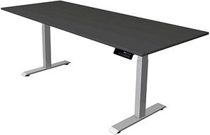Thumbnail - Kerkmann Move 1 stable elektrisch höhenverstellbarer Schreibtisch anthrazit rechteckig, T-Fuß-Gestell silber 200,0 x 80,...