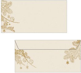 SIGEL Weihnachtsbriefumschläge Golden Christmas DIN lang ohne Fenster, 50 St.