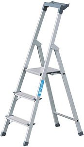 Thumbnail - ZARGES Stehleiter einseitig Scana S silber 3 Stufen, H: 136,0 cm