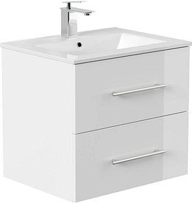 POSSEIK Waschbecken mit Unterschrank HOMELINE 60 weiß glanz 61,5 x 46,5 x 56,0 cm