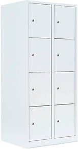 LÜLLMANN Schließfachschrank signalweiß 523427, 8 Schließfächer 80,0 x 50,0 x 180,0 cm