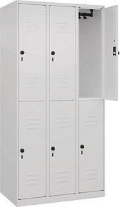 CP Spind Classic Plus verkehrsweiß 080300-30 S10012, 6 Schließfächer 90,0 x 50,0 x 185,0 cm