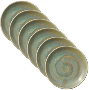 6 HEART & SOUL Dessertteller Perfect Match Thyme hellgrün 15,0 cm