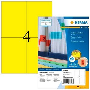 400 HERMA Etiketten 4396 gelb 105,0 x 148,0 mm